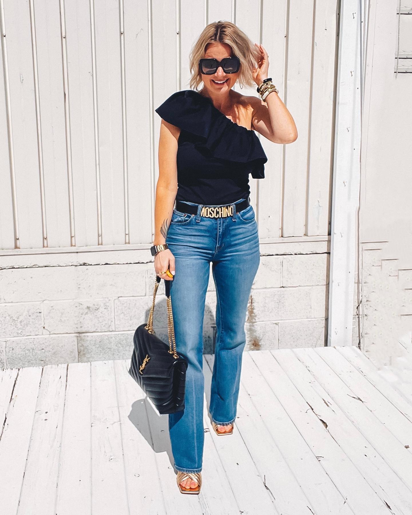 Women's Ruffle Elbow Sleeve One Shoulder Blouse - Who What Wear™ | Target