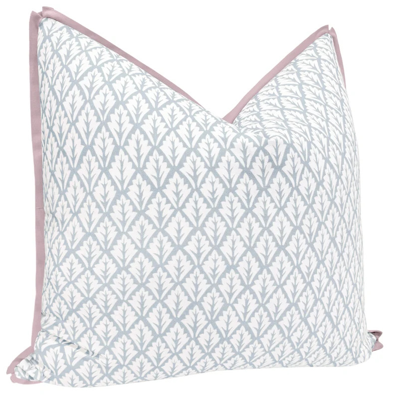 PRE-ORDER Verbena Print // Mist With Butterfly Flange Flange Pillow Floral and Botanical Blue Thr... | Etsy (US)