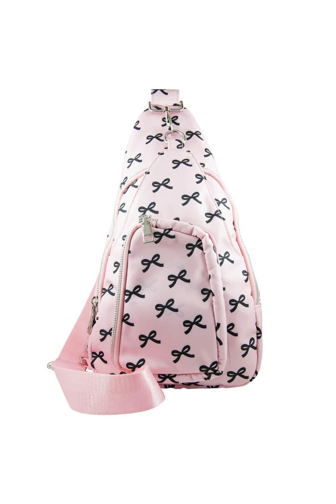 Black & Pink Mini Coquette Bows Sling Bag | Katydid.com