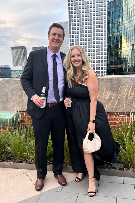weddings in the windy city are no joke, especially on a rooftop 😜 this outfit held up though!

the gold and black gem stone necklace was a last second addition and i’m low key obsessed! wasn’t sure if it’d be too matchy matchy but i love the final look!

entire outfit is from amazon fashion — dress, shoes, accessories — and ALL of it can easily be re used and matched to other seasonal wedding guest outfits.

dress: xl 
shoes: 9.5
bag: bone

#LTKwedding #LTKSeasonal #LTKmidsize