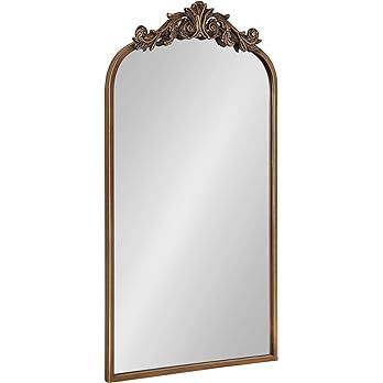 Kate and Laurel Arendahl Traditional Arch Mirror, 19" x 30.75", Gold, Baroque Inspired Wall Decor | Amazon (US)
