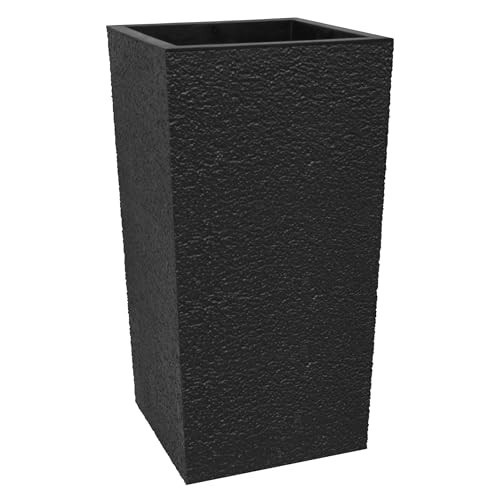 Tierra Verde Indoor & Outdoor Self-Watering Square Planter, Citadel Stucco, 13.5" x 26", Black - Planting Containers for Plants and Flowers - Gardening and Landscaping Accessories | Amazon (US)