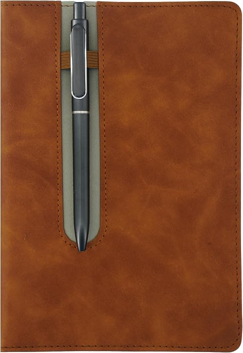 Leather Notebook with Pen and Pen Holder Loop, 240 Pages, 80GSM Paper, College Ruled, Lay Flat, S... | Amazon (US)