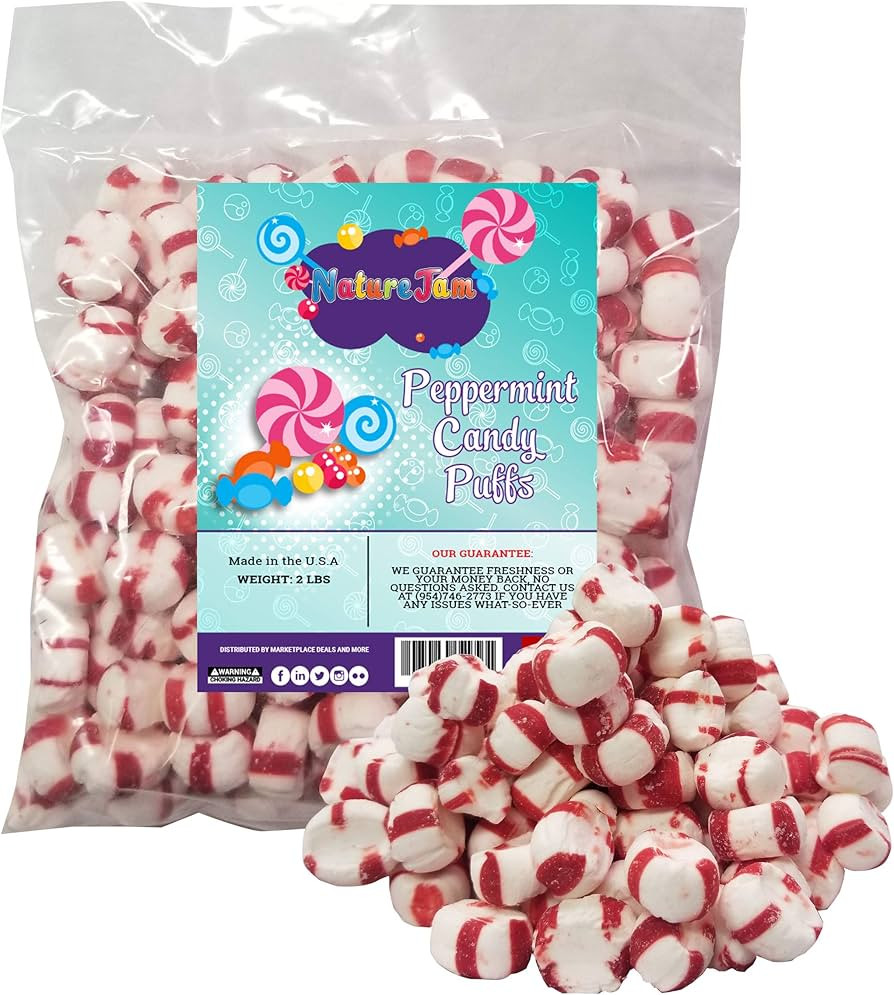 Peppermint Puffs Mint Candy UNWRAPPED - 2 Pounds | Amazon (US)