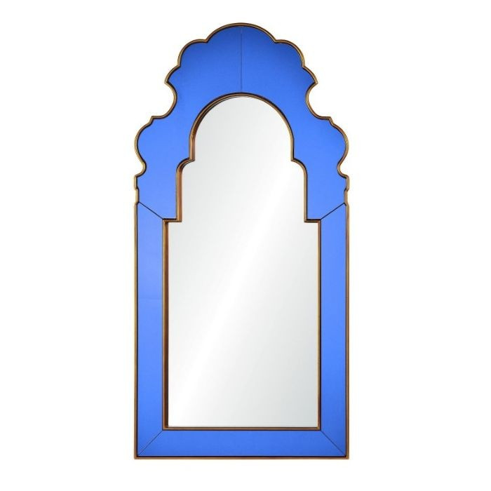 Bunny Williams Queen Anne Blue & Gold Framed Wall Mirror | The Well Appointed House, LLC