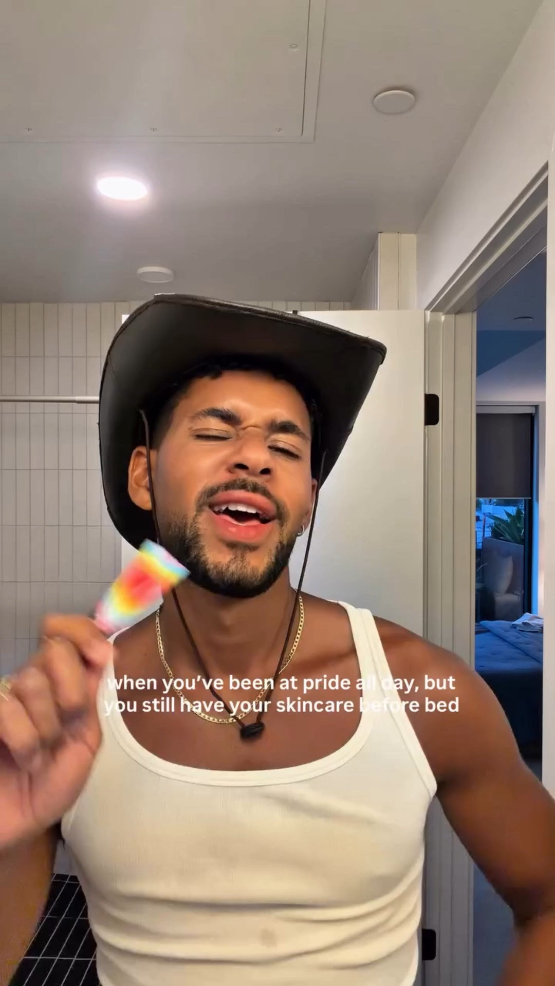no excuses - even after being out all day at @wehopride 🌈💅🏽

#nightroutine #skincareroutine #mensskincare 

@naturium 
@olehenriksen 
@larocheposayusa
 @caudalieus 
@belif 
 @officialmedik8