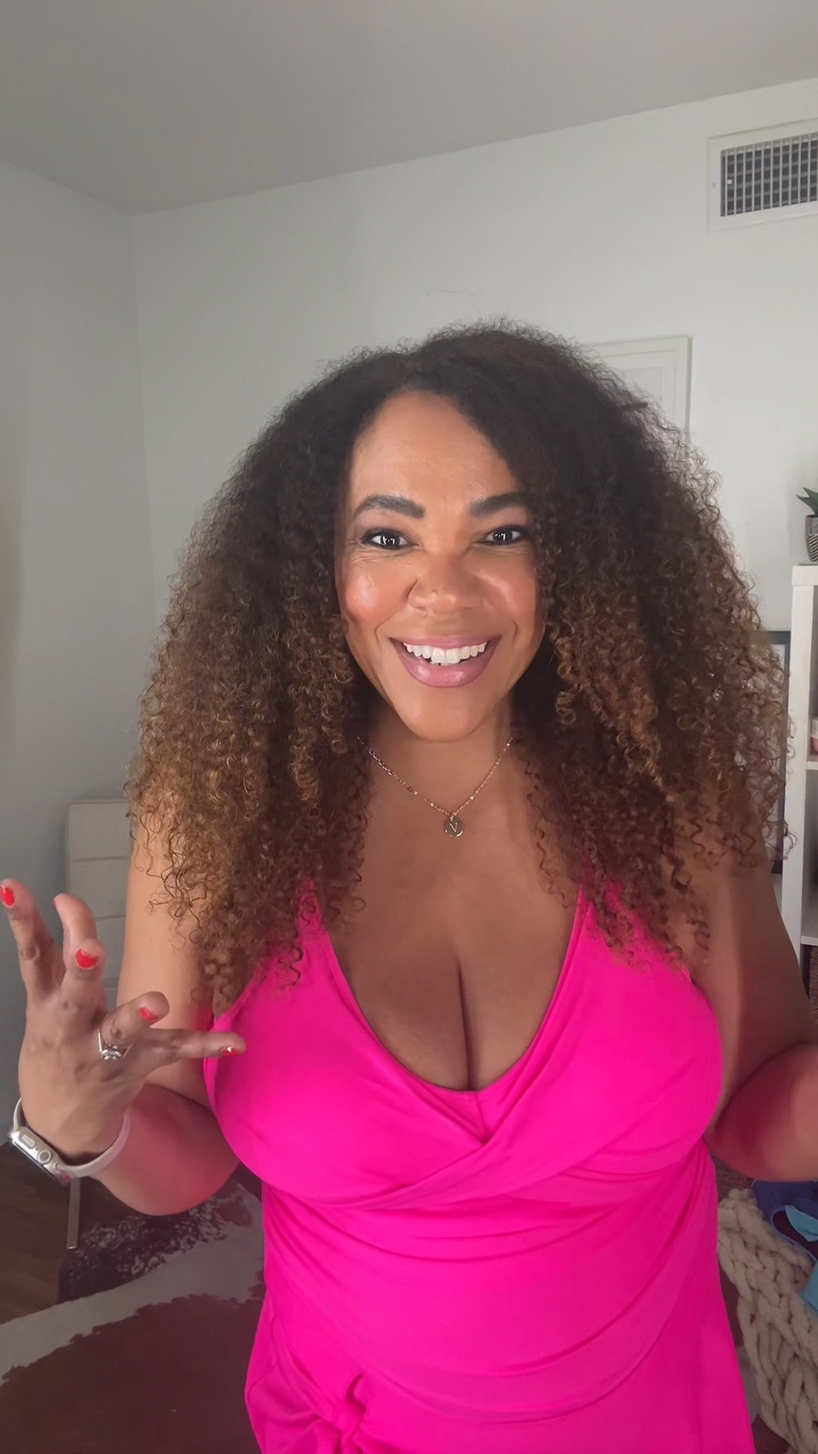 Okay now let’s do that black swim dress in pink 💕✨!! So good! Size large. 

#LTKMidsize #LTKSwim #LTKOver40