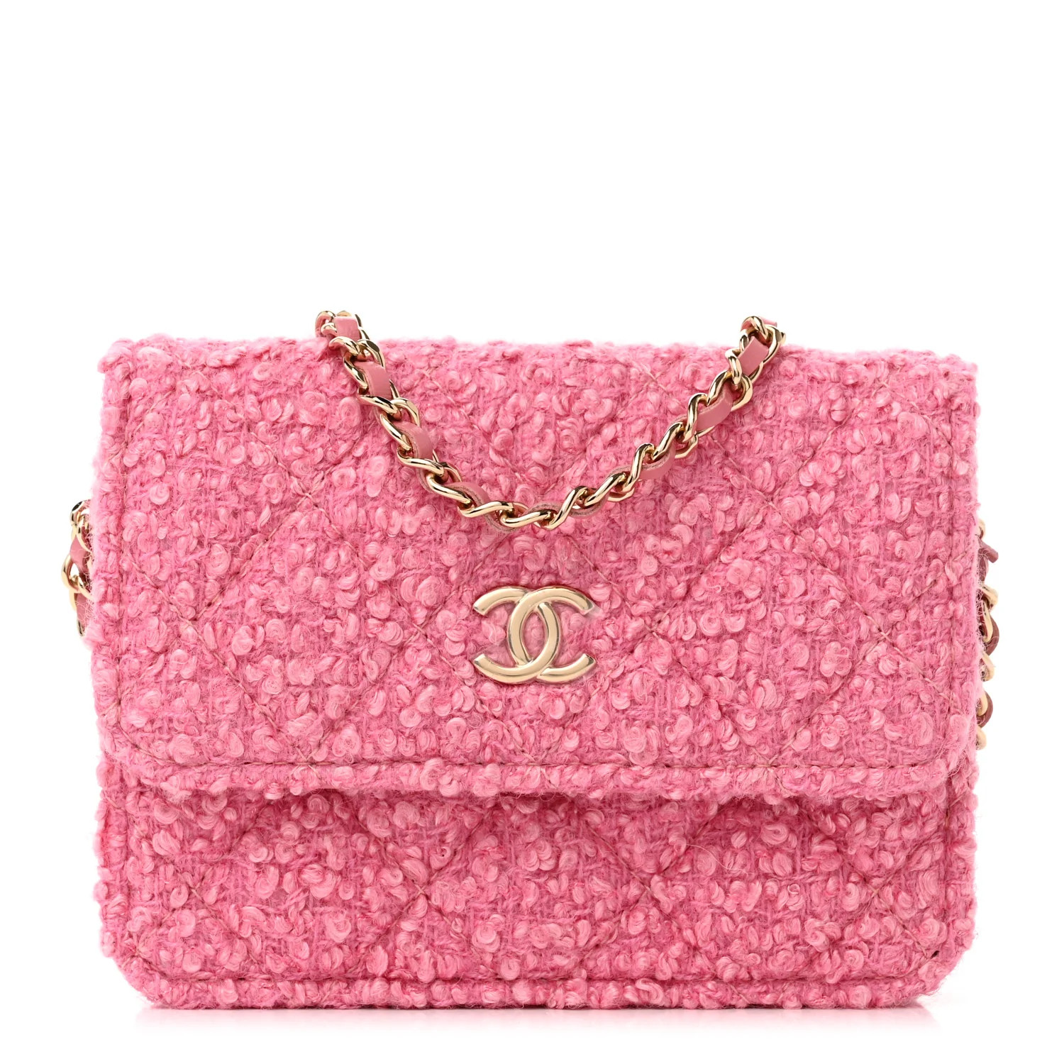 Tweed Mini Flap Pink | FASHIONPHILE (US)