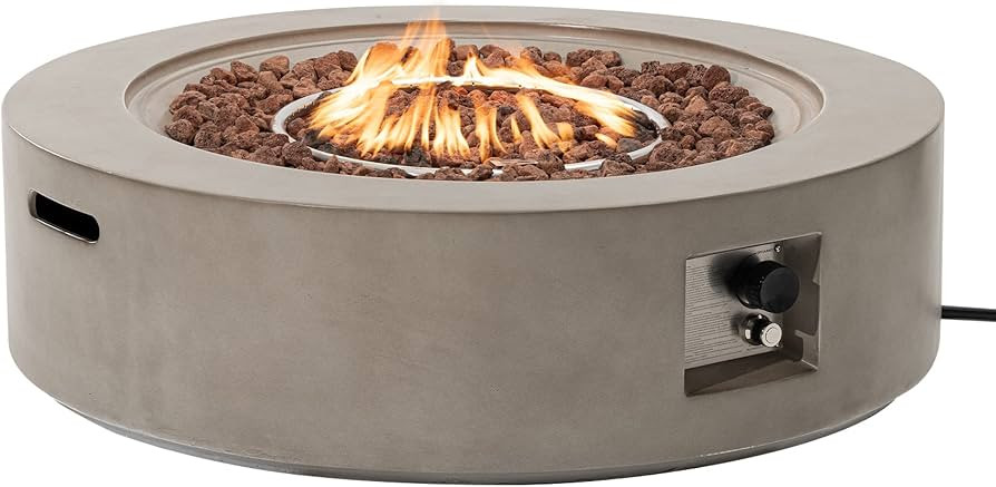 Amazon.com: SUNBURY Outdoor 42" Propane Fire Pit Table, 50000 BTU Gray Patio Fire Table, Concrete... | Amazon (US)
