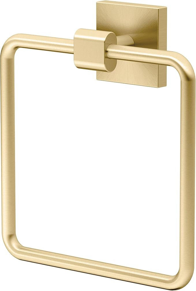 Gatco 4062 Elevate, Towel Ring, Brushed Brass/Wall Mounted 6.13" Wide Towel Ring for Bathroom | Amazon (US)