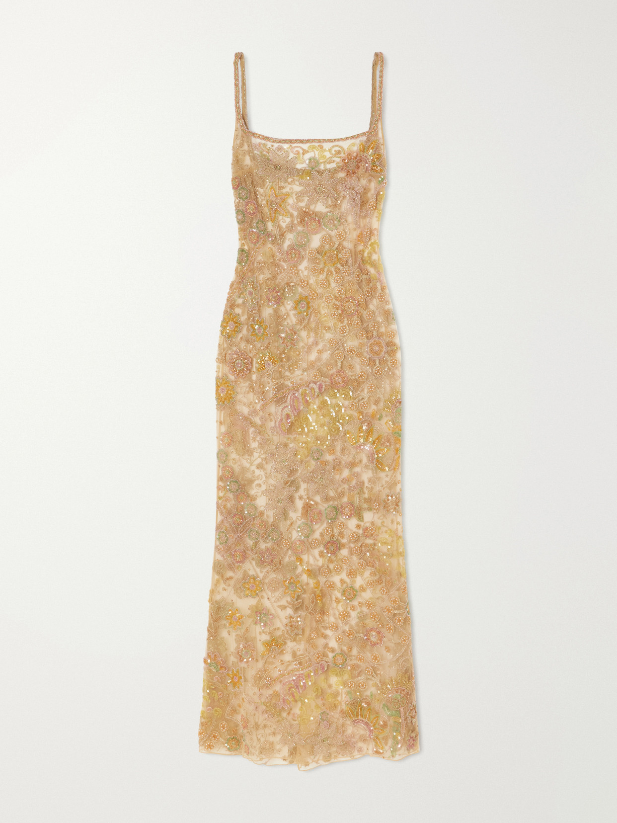 Clio Peppiatt - Soléa Embellished Tulle Gown - Yellow | NET-A-PORTER (US)