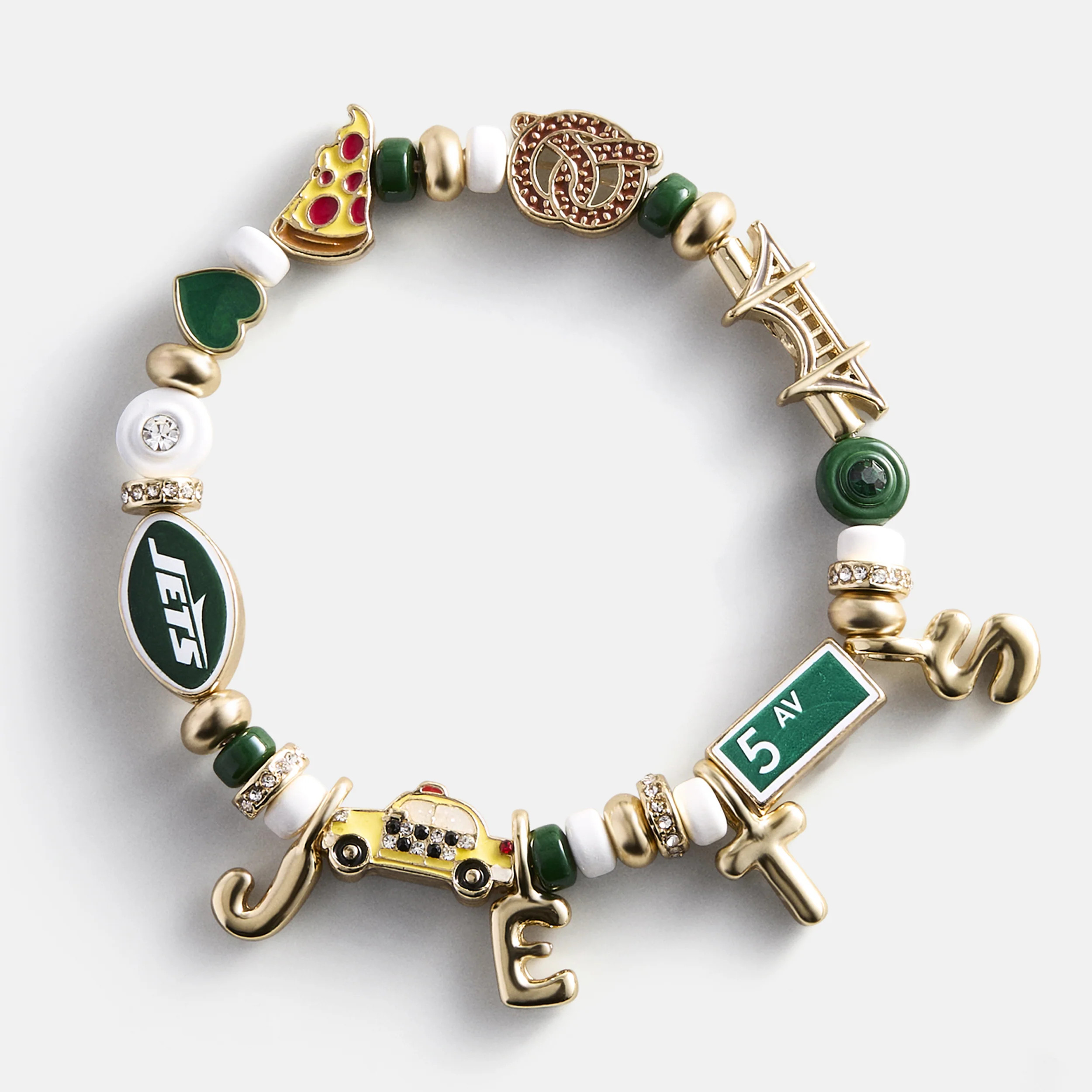 NFL Beaded Charm Bracelet - New York Jets | BaubleBar
