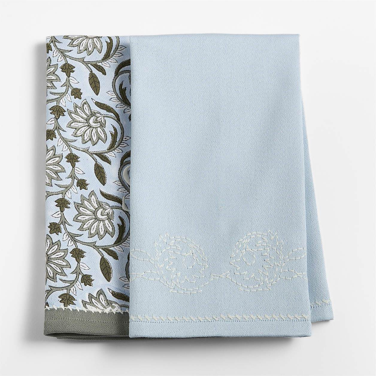 Organic Cotton Vine Print Hand Towels, Set of 2 | Crate & Barrel | Crate & Barrel