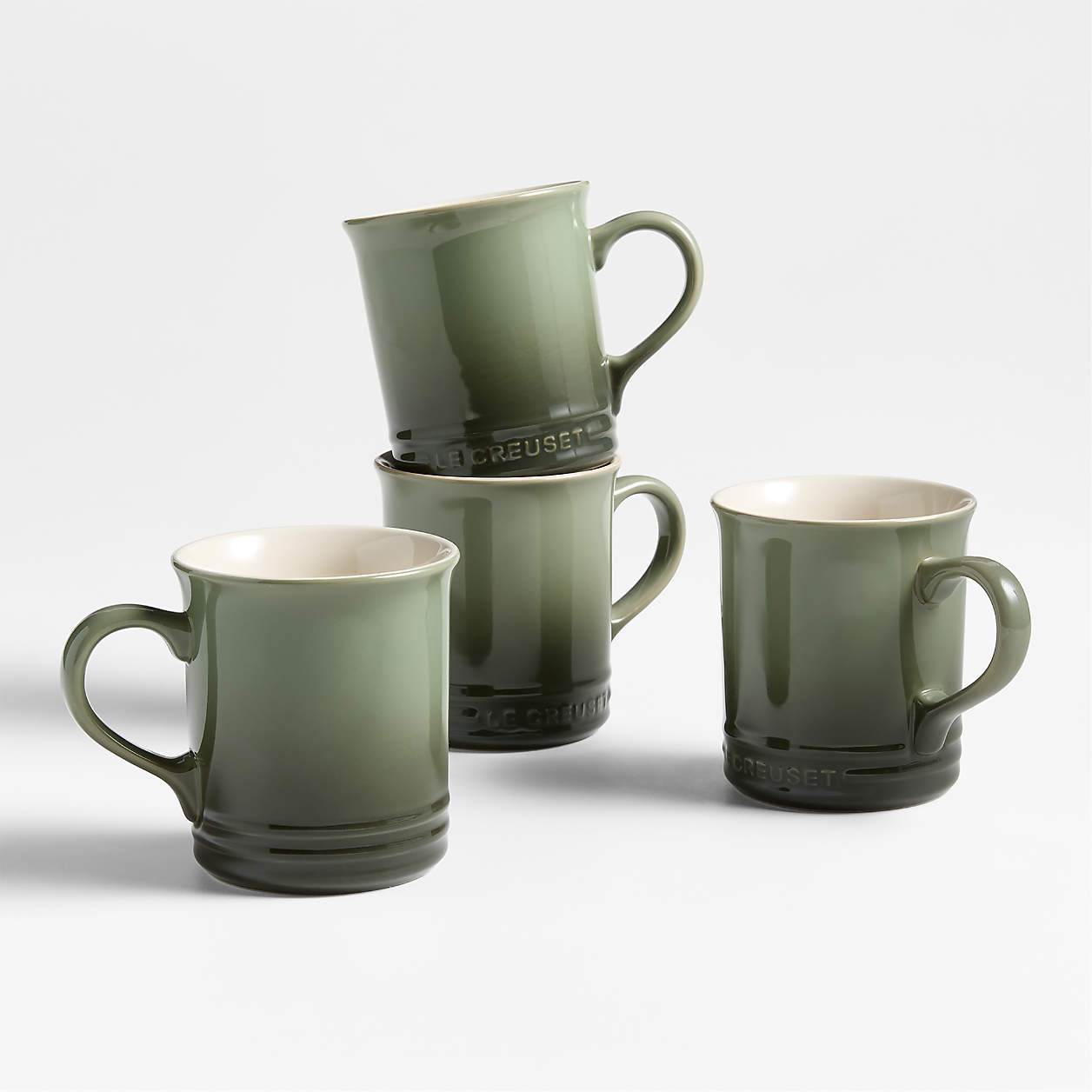 Le Creuset Thyme 14-oz. Stoneware Mugs, Set of 4 + Reviews | Crate & Barrel | Crate & Barrel