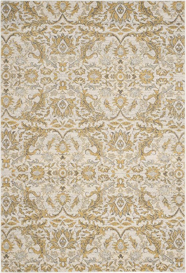 SAFAVIEH Evoke Collection Area Rug - 9' x 12', Ivory & Gold, Shabby Chic Oriental Design, Non-She... | Amazon (US)