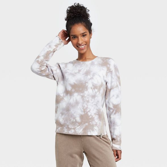 Women's Crewneck Sweatshirt with Asymmetrical Zipper - JoyLab™ | Target