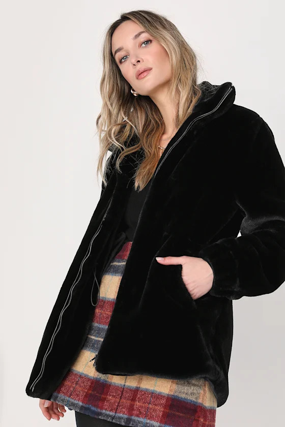 Luxe Warmth Black Faux Fur Coat | Lulus (US)