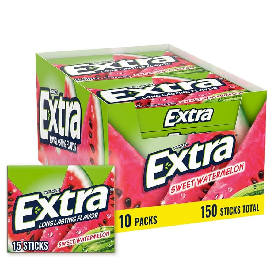EXTRA Gum Sweet Watermelon Sugarfree Gum Bulk, Individually Wrapped, Long-Lasting Juicy Watermelo... | Amazon (US)