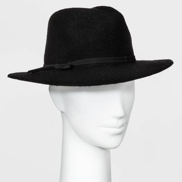 Women's Knit Felt Fedora Hat - Universal Thread™ Black One Size | Target