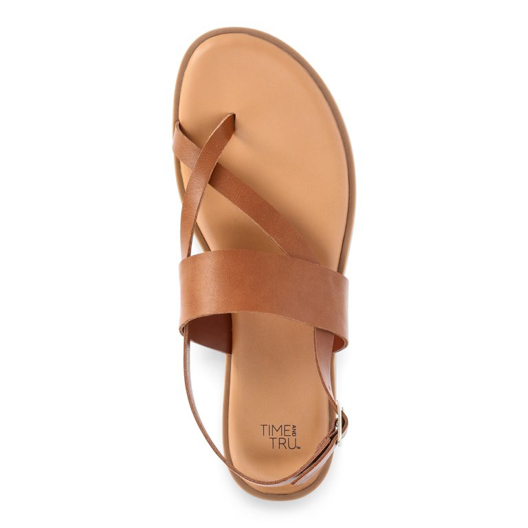 Time and Tru Women's Strappy Toe Thong Sandals, Sizes 6-11 | Walmart (US)