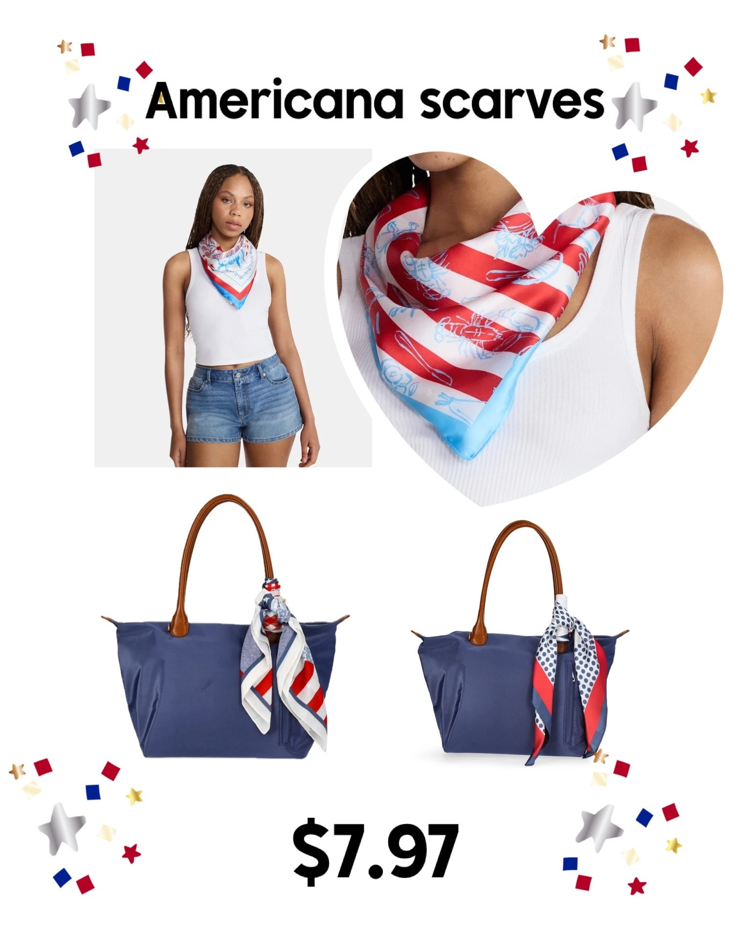 Cute American print scarves so versatile 