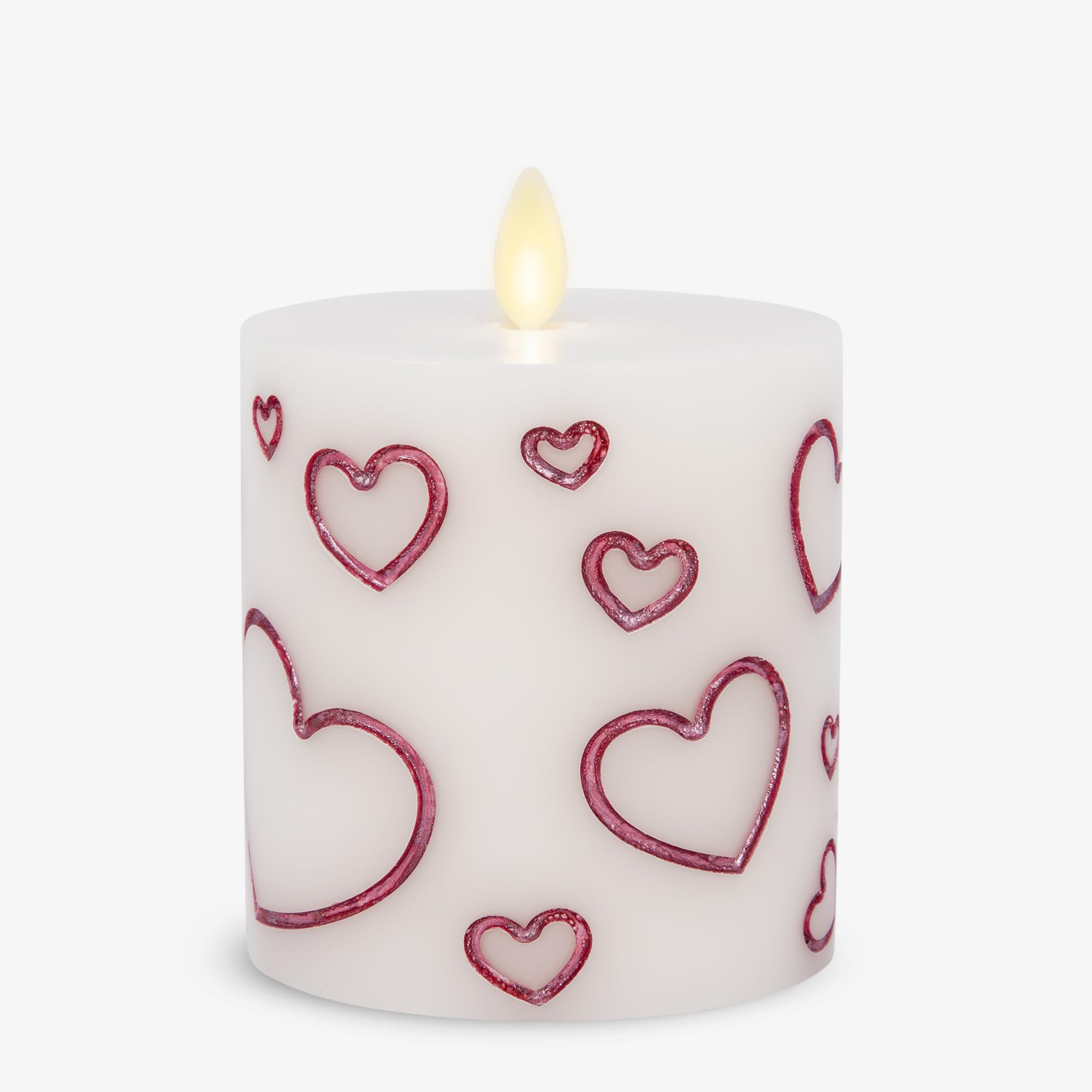 Luminara Debossed Hearts Pillar Candle Metallic Magenta - Patented Flickering Flameless Technolog... | Amazon (US)