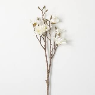 SULLIVANS 33 .5"" Artificial Cream White Magnolia Spray | The Home Depot