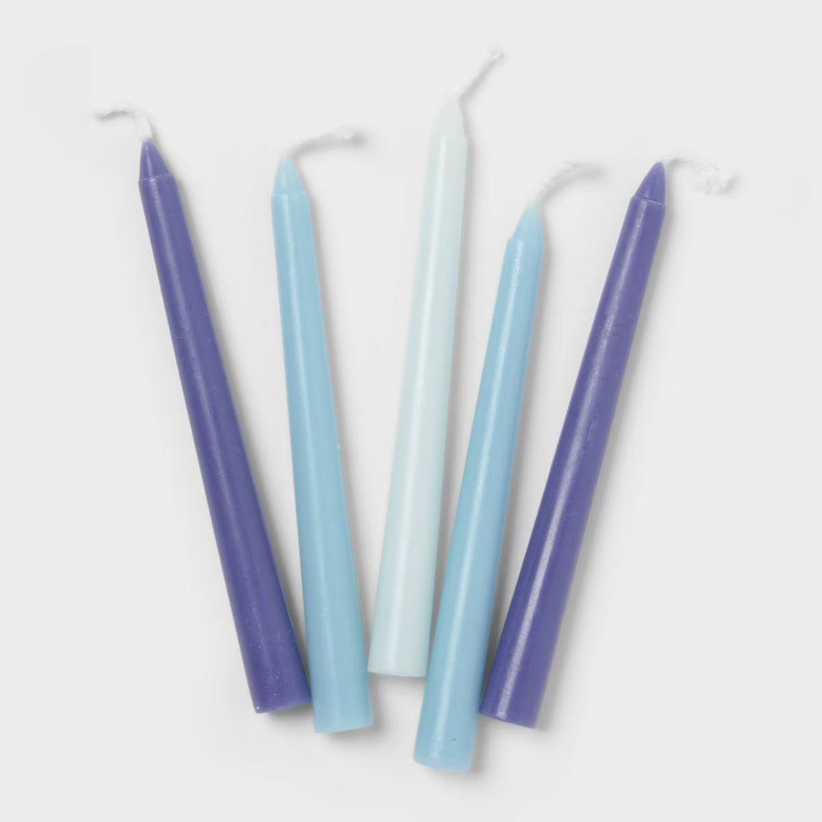 45ct 3.5" Hanukkah Menorah Unscented Taper Candles Assorted Blues - Spritz™ | Target
