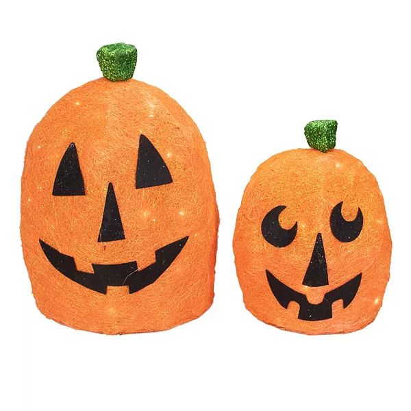 Northlight Orange Light-Up Pumpkin Outdoor Halloween Decor 2-piece Set | Kohl's