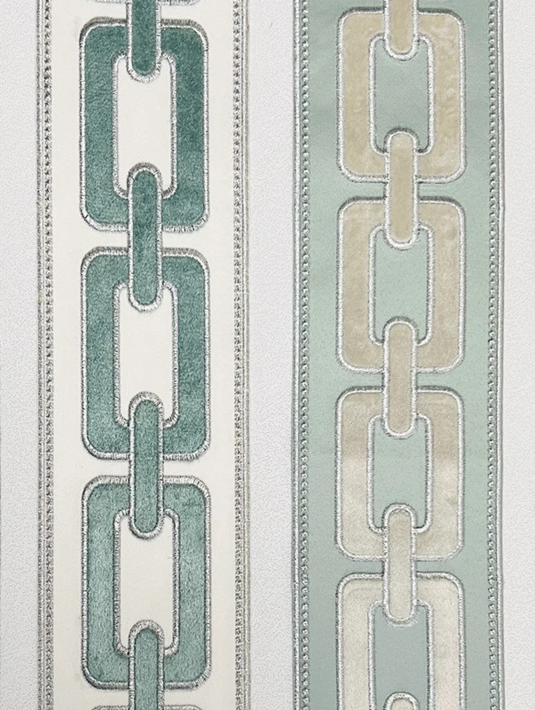 Green Velvet Curtain Border 3.5 Trim for Curtains Greek Key Trim Curtain Trim Tape Embroidery Tri... | Etsy (US)