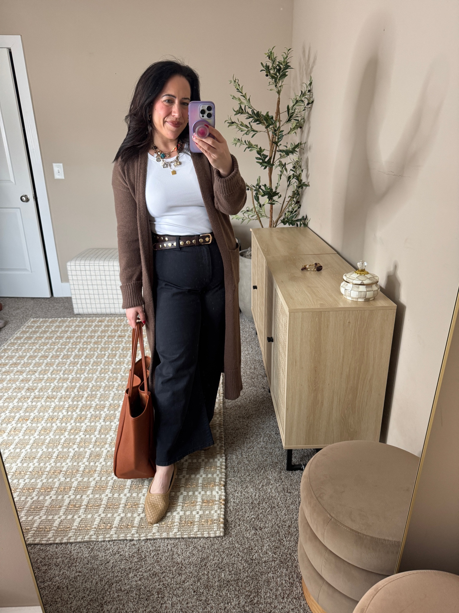 Casual ootd for the midsize moms! Styling the Target denim under $30 amazon cardigan in size medium, target spring shoes true to size! 

#LTKStyleTip #LTKFindsUnder100 #LTKMidsize