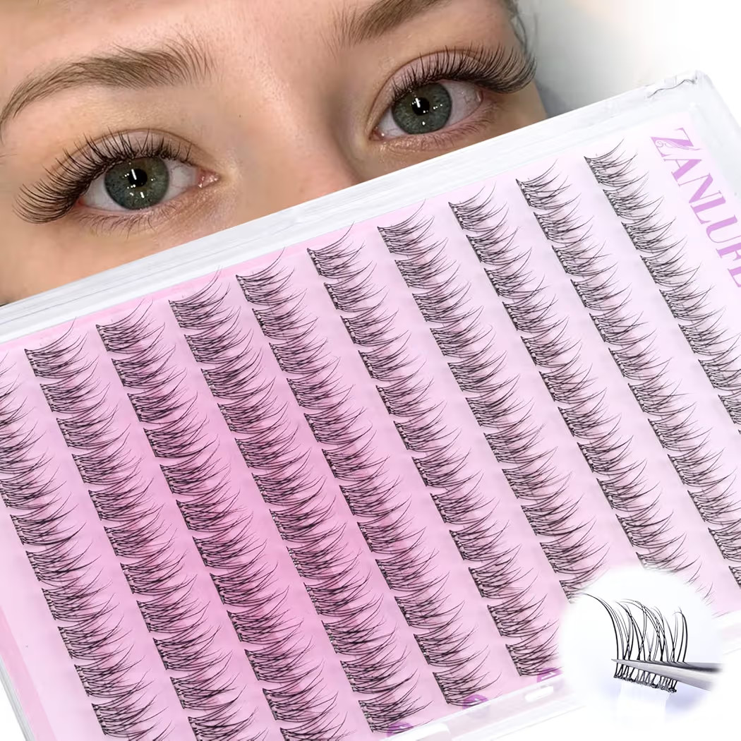Self Adhesive Eyelashes Natural Self Adhesive Lash Clusters Wispy Press on Lashes 10-12MM Pre-glu... | Amazon (US)