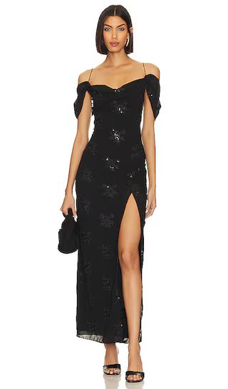 Yvanna Embroidered Maxi Dress in Black | Revolve Clothing (Global)
