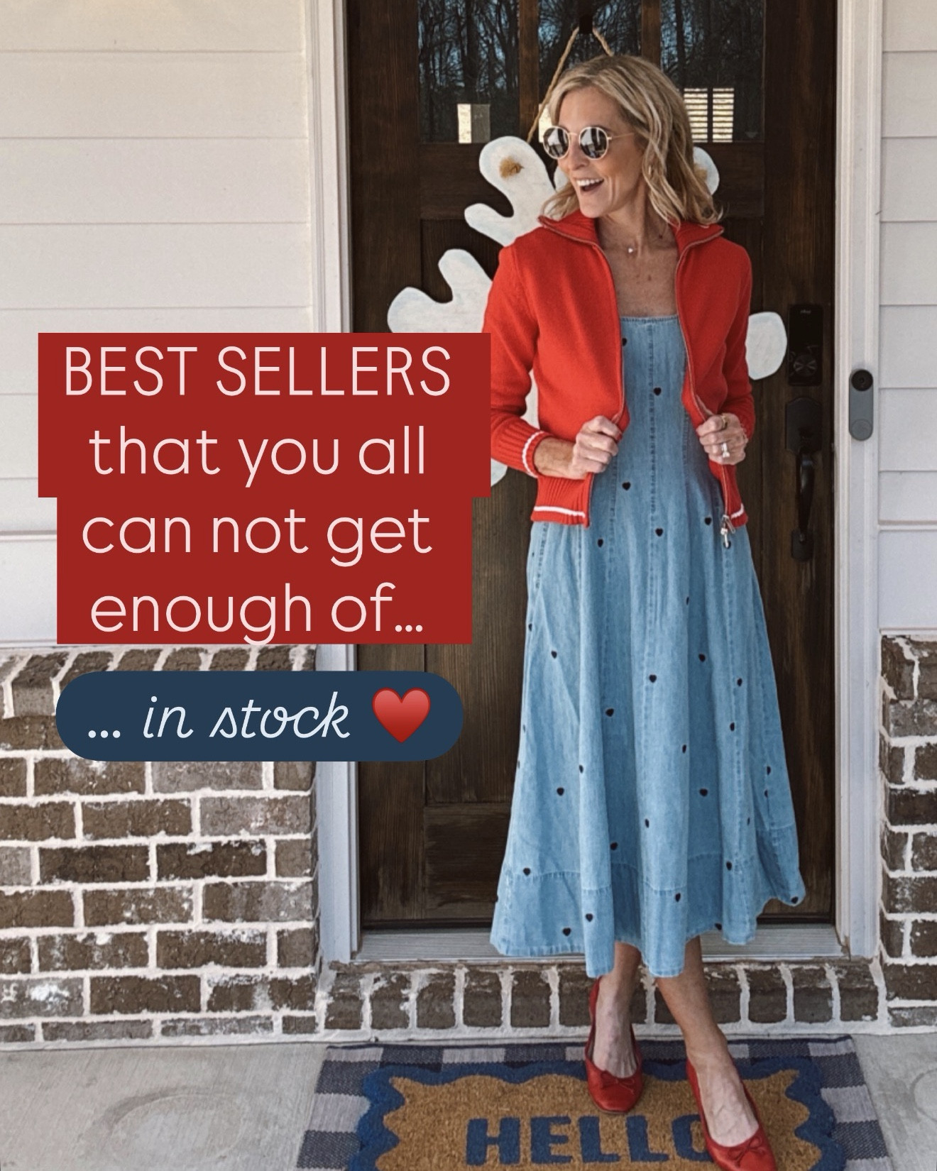 These are the pieces you all keep DM-ing me about… and yes, they’re finally all in one place. 👀 From the heart sweaters and dreamy dresses to the viral denim, striped tops, and that skirt you always ask about — these are the BEST SELLERS you truly can’t get enough of… Comment LINKS for details ♥️

Every single look here is one I reach for again and again because they’re flattering, comfy, and just easy to wear in real life whether you’re running errands, heading to school, grabbing coffee, or hosting at home. These aren’t “one-time outfits”… they’re the ones that live in your closet on repeat. And the best part?
They’re all in stock right now (which almost never happens with these favorites).

If you’ve been waiting for that sign… this is it. 

Affordable women’s fashion, viral Amazon outfits, Walmart best sellers, heart sweaters, denim dresses, wide-leg jeans, teacher outfits, casual chic outfits, boutique style finds, winter to spring fashion, women over 40 style, everyday outfit inspiration.


#LTKOver40 #LTKootd #LTKmomlife