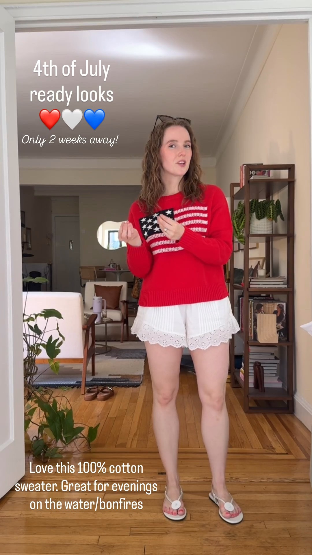 4th of July outfit. Cotton sweater wearing xs. Shorts xs.

#LTKSeasonal