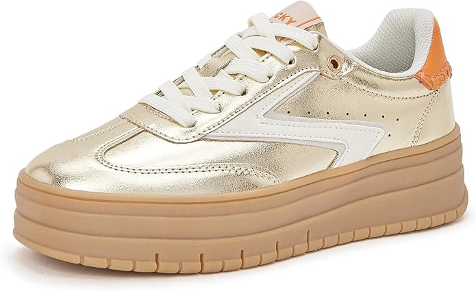 LUCKY STEP Women's Platform Sneakers Gum Sole Suede Casual Classic Retro Rubber Thick Sole Trendy... | Amazon (US)