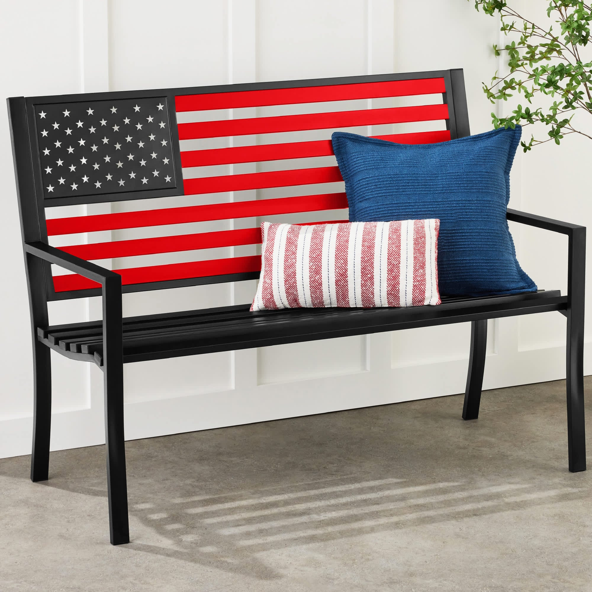 Best Choice Products Indoor Outdoor Steel Garden Bench w/ Patriot EditionBackrest 790lb Capacity - Patriot Edition one_size | SKY12301 | Lowe's