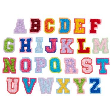 62 Piece Chenille Letter Patches Small Iron On Letters for Fabric Clothing, A-Z Varsity Letters (... | Michaels Stores