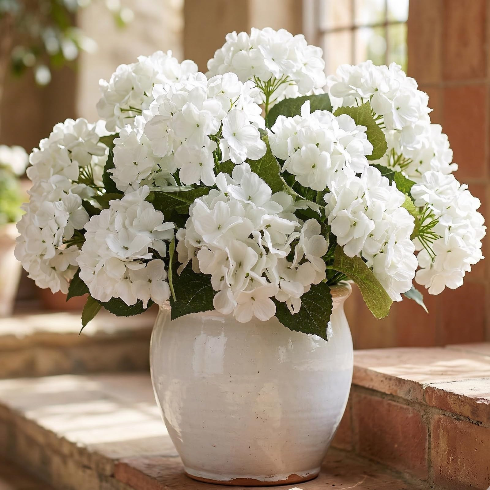 Daynight 4 Pcs Hydrangea Artificial Flowers Outdoor Silk Bouquets, UV Resistant Faux Hydrangeas F... | Amazon (US)