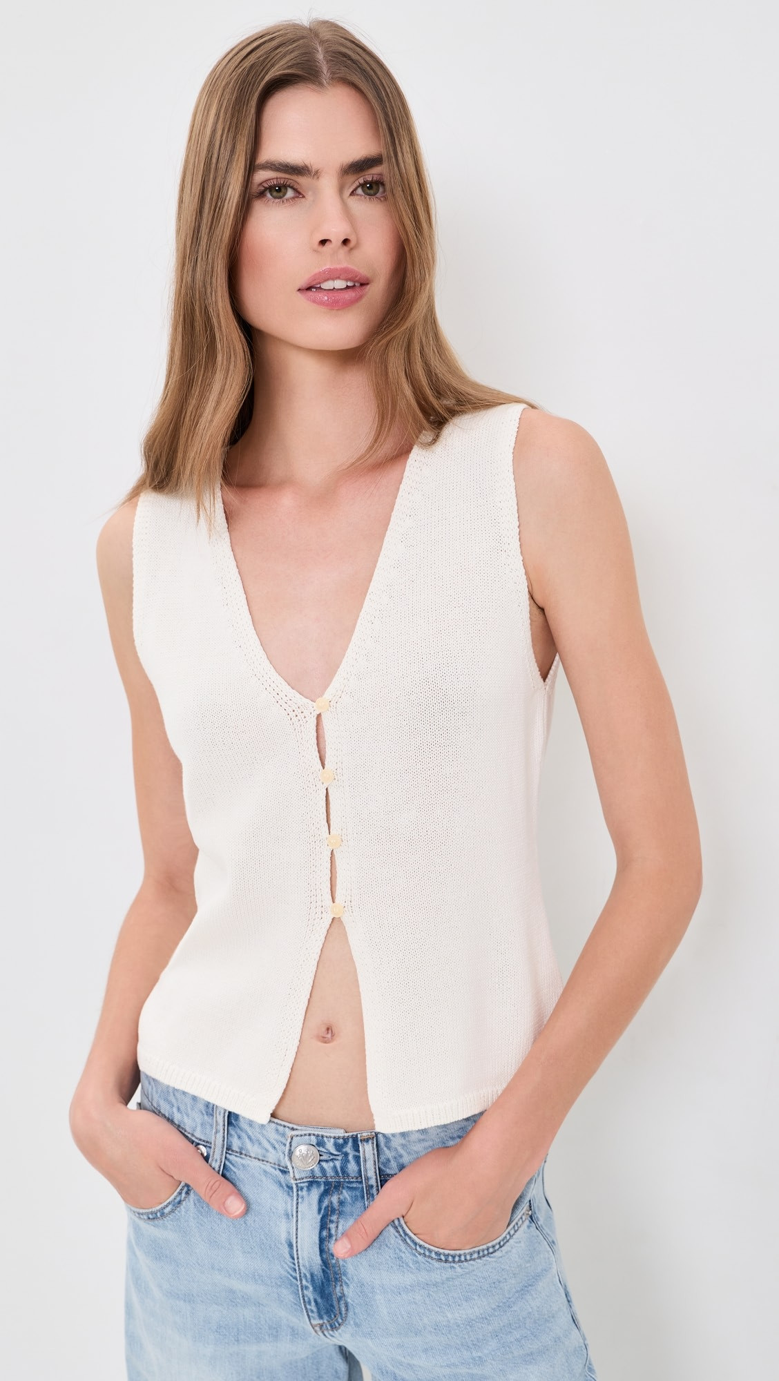 Good American The Knit Cardigan Vest | Shopbop | Shopbop