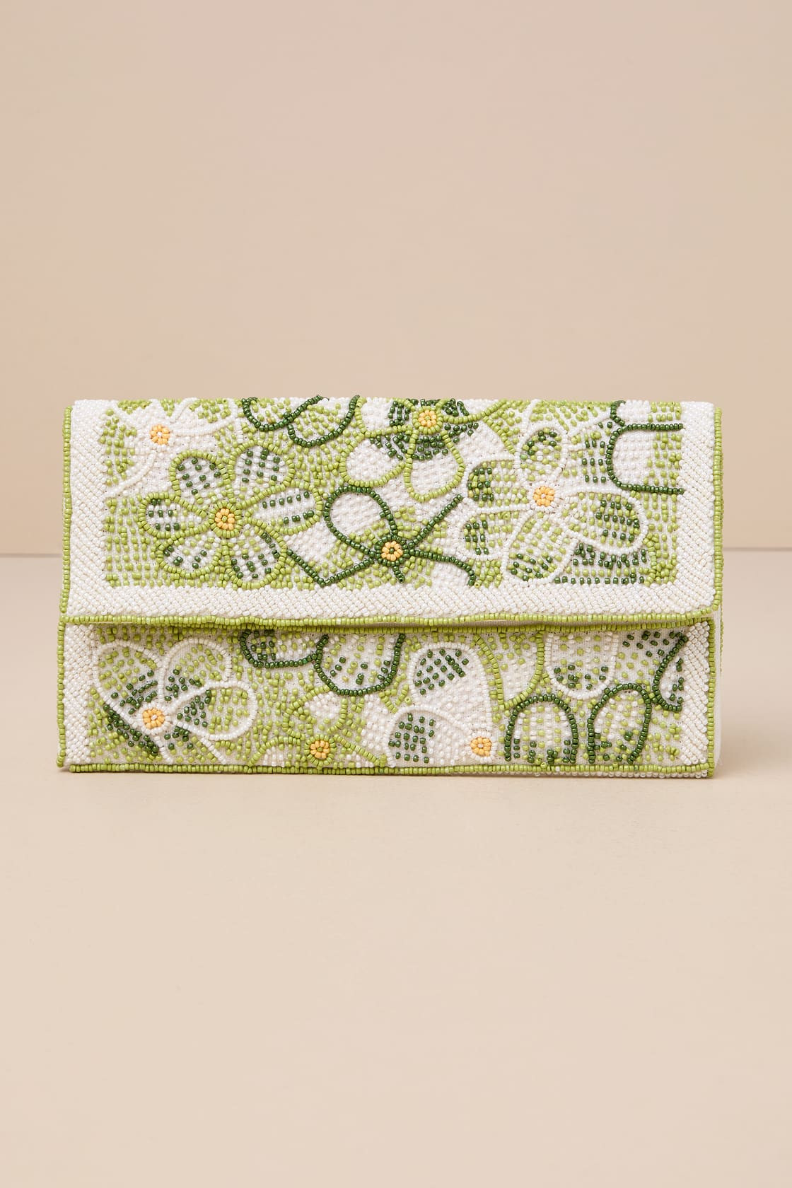 Flourishing Charm White Multi Floral Beaded Clutch | Lulus