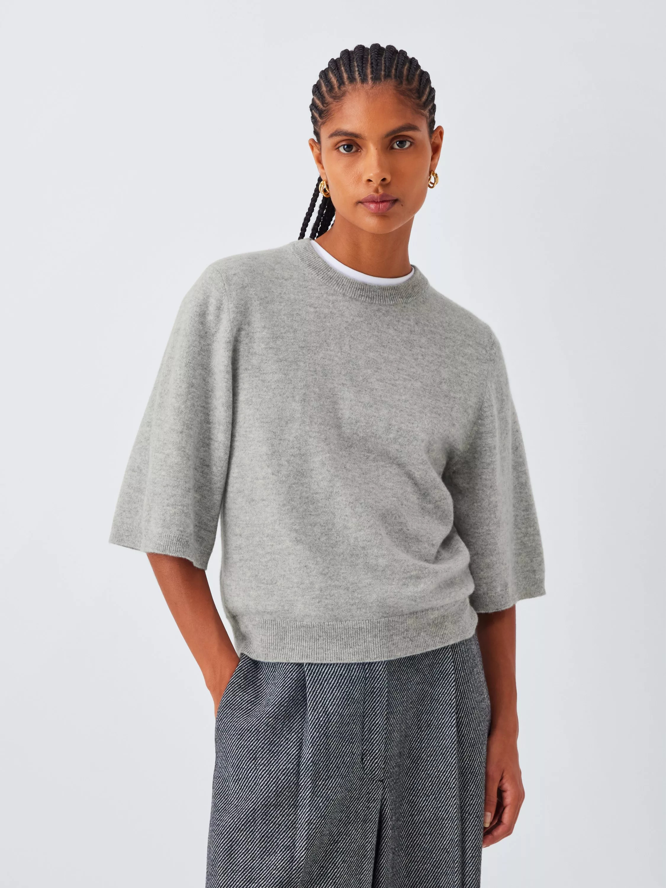 John Lewis Half Sleeve Crew Neck Cashmere Jumper | John Lewis (UK)