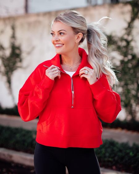 @lululemon #lululemoncreator #ad 
lululemon, outfit inspo, must-haves, athleisure, fitness, gym, workout, travel, wearing size 6 top, wearing size 4 bottoms, wearing size XS/S in pullover color: carnation red

#LTKstyletip #LTKtravel #LTKfit