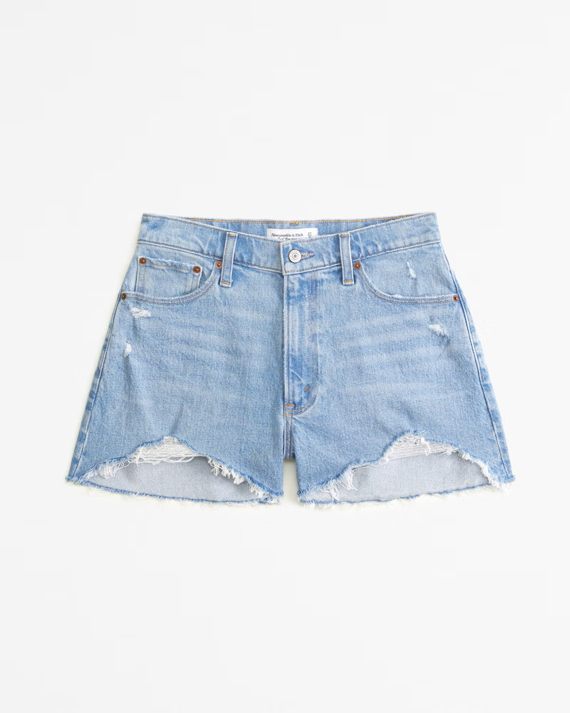 Curve Love High Rise 4" Mom Short | Abercrombie & Fitch (US)