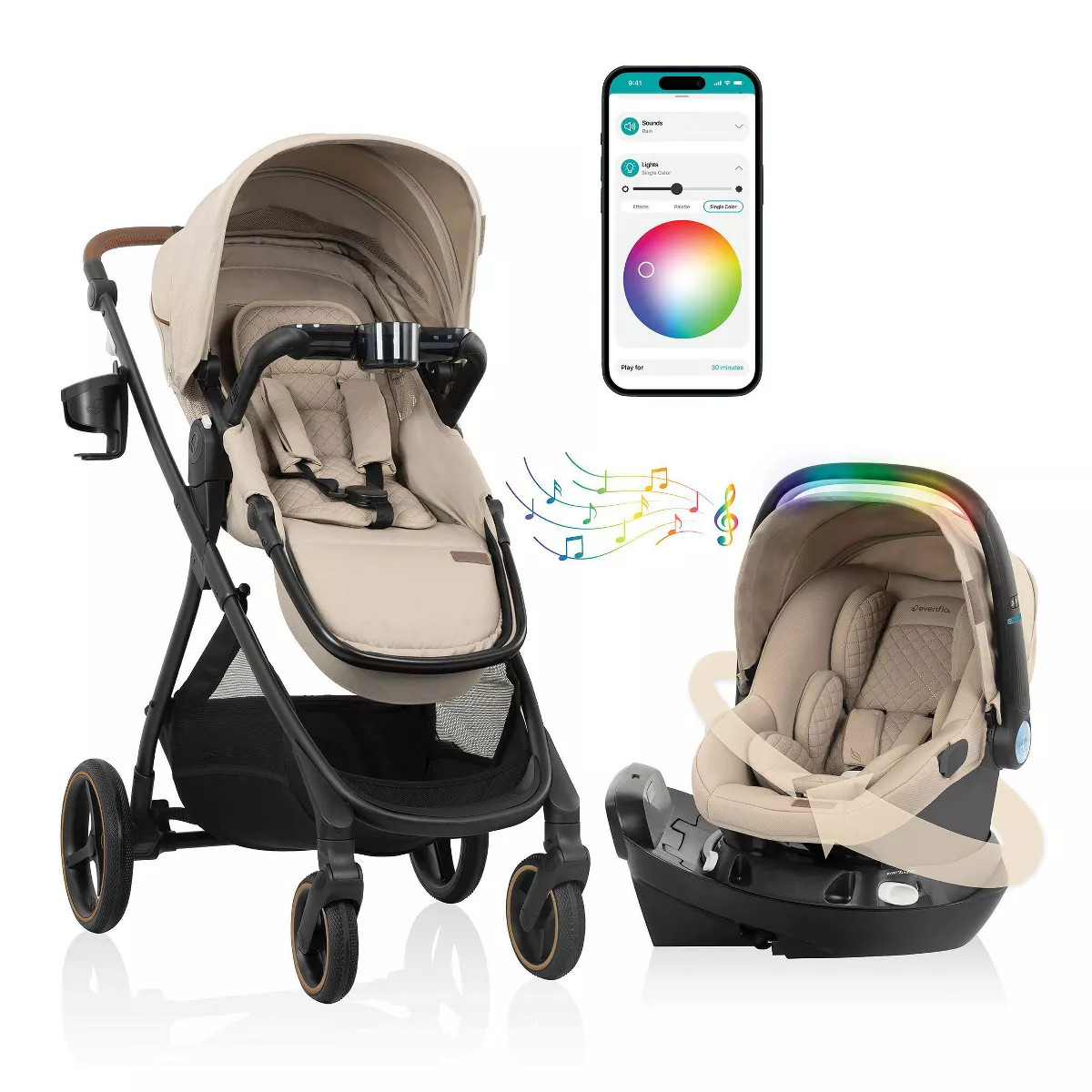 Evenflo Shyft Intuiti+ Travel System Featuring Revolve180 LiteMax NXT with Sensory Soothe | Target