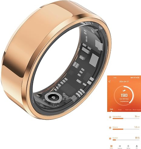 Fitness Tracker Smart Ring, Step Counter for Walking, Heart Rate Blood Oxygen Calorie Sleep Track... | Amazon (US)