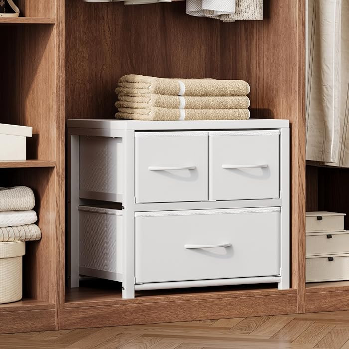 Homeiju Stackable 3-Drawer Fabric Dresser with Waterproof Wood Top \u2013 Closet Drawers & Storag... | Amazon (US)