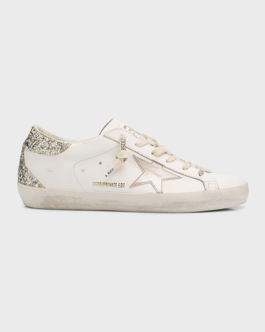 Golden Goose Superstar Glitter Leather Low-Top Sneakers | Neiman Marcus