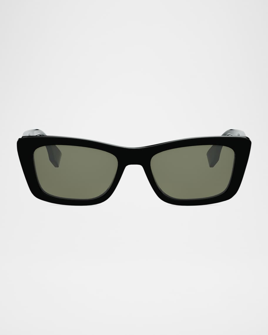 Fendi Lettering Acetate Rectangle Sunglasses | Neiman Marcus