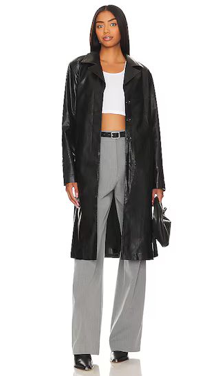 Viktoria Faux Leather Coat in Black | Revolve Clothing (Global)